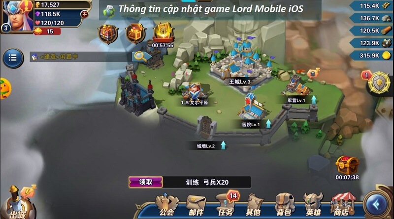 Cập nhật game Lord Mobile trên iOS phiên bản 2.30